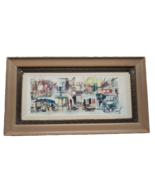 Vintage IBF Co Mid Century Russell WaterColor Art Print Asian Wood Framed - $23.01