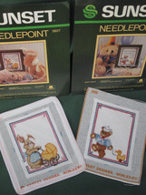 Vintage Sunset Needlepoint Kits 5607 Baby Bear 5608 Baby Bunny Almost Completed - £15.41 GBP