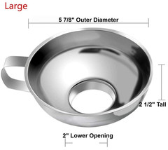 Stainless Steel Metal CANNING JAR FUNNEL fit Wide &amp; Regular mOuth ALL Ma... - $36.74