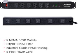 CyberPower CPS1215RMS Rackmount PDU 12 Outlet 15 ft Power Cord Power Strip - $949.00 MXN