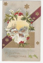 Vintage Postcard Christmas Children Horse Farm House in Snow Embossed - £6.19 GBP