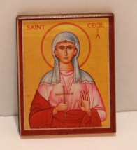 Monastery Icons Saint Cecil Image Lucite Magnet Desert Fathers Light of ... - $8.86