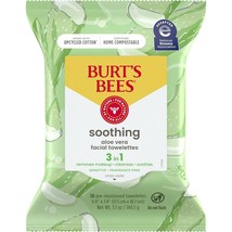 Burt&#39;s Bees Facial Cleansing Towelette Wipes for Sensitive Skin With Cotton Extr - £41.11 GBP