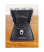 Sparkle Allure Pure Silver Plated Cubic Zirconia Owl Necklace - $14.85