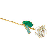 Lacquered April Diamond Colored Rose with Gold Trim - £80.54 GBP
