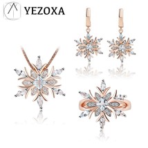 925 Sterling Silver Jewelry Sets For Women Sky Blue Topaz Gemstone Snowflake Wed - £74.73 GBP