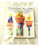 Lapel Cap Hat Pin Coca Cola 2016 Olympics Rio de Janeiro Torch New in Pkg - £2.86 GBP