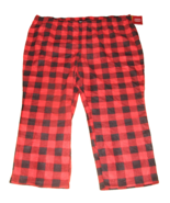 Women’s WonderShop Plus Size Fleece Pajama Pants Red Buffalo Check 3X NEW - £7.80 GBP