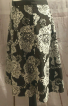 Talbots Womens A Line Skirt Size 4 Brown White Floral Knee Length - $14.69