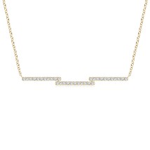 ANGARA Lab-Grown 0.36 Ct Diamond Step Bar Necklace in 14K Solid Gold for Women - £634.05 GBP