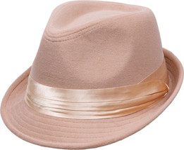 Unisex Camel Wool Poly FH70L Tan Trilby Fedora Hat Large - £18.78 GBP