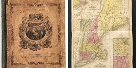 1855 Antique Mitchell&#39;s School Atlas Glen Moore Pa Trego Folk Art Penmanship Map - £97.19 GBP