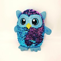 Shimmeez Owl Olivia 9" Sequin Toy Plush Purple Teal Beverly Hills Toy Co Clean - £11.69 GBP