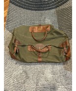Vintage Orvis Battenkill Duffle Bag Green Canvas and Leather Large - $135.38 CAD