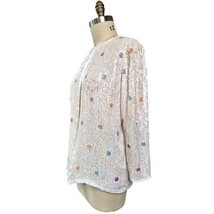 Vintage 90s Scala Silk Sequin Polka Dot Evening Jacket - Size M - $1,107.17 MXN
