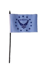 USAF Air Force Wings Blue 4&quot;x6&quot; Flag Desk Table Stick Black Staff - $2.88