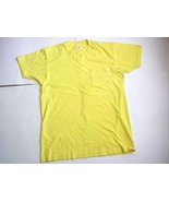 Vintage Men&#39;s Yellow One Pocket Fruit of the Loom  T Shirt Size XL Extra... - $7.99