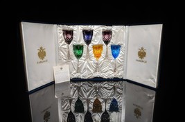 Faberge Odessa Crystal Colored Wine Glasses set measure 8 3/8&quot; H in Fabe... - $1,450.00