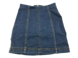 Free People Modern Femme Dark Washed Denim Mini Stretchy Skirt Women&#39;s 2 - £23.94 GBP