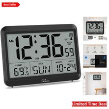 Atomic Digital Wall Clock - Self-Setting, Silent, Large Display with Tem... - $51.43