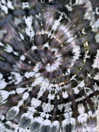 NEW Gilden Men’s Black Gray White Spiral Ice Tie Dye Short Sleeve Shirt SMALL Item image 6