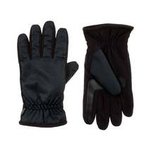 Men’s Nylon &amp; Fleece Gloves with Gathered Wrist - £30.56 GBP