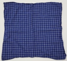A) Plaid Pattern Blue Pocket Square Handkerchief 14&quot; x 14&quot; - $114.67 MXN