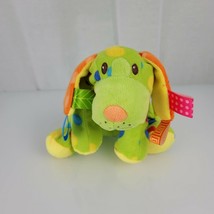 Taggies Signature Green Stuffed Plush Puppy Dog Mary Meyer Crinkle Ear Polka Dot - £62.14 GBP