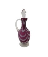 Nailsea Art Glass Cruet Swirl Satin Drape Feather CRANBERRY BURGUNDY w S... - $1,429.03 MXN