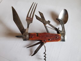 Vintage 1950s Hobo Multi Tool/ Survival Knife JAPAN 8 Tools RARE FIND - £59.04 GBP