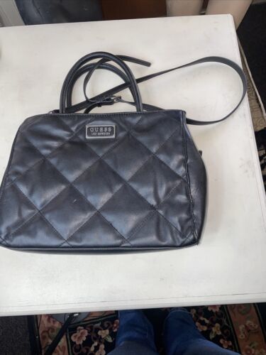Primary image for GUESS LOS ANGELES Black Laine Black Patent Faux Leather Camera Crossbody Ba