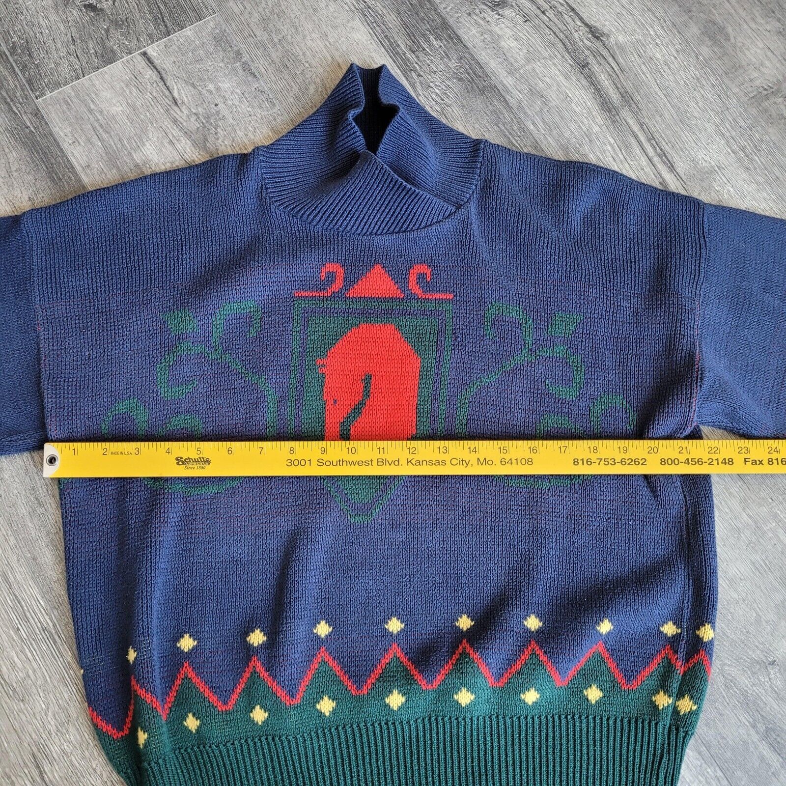 Pendleton Womens Horse Crest Mock Turtleneck Sweater Blue Red Green Size... - $24.74