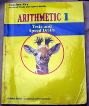 Abeka 1993 tp ARITHMETIC 1 TESTS AND SPEED DRILLS Teacher key Traditiona... - $7.92