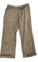 VTG 40s Mens Khaki Work Pants 34x27 Cotton Twill Gusseted Belt Loops Dis... - €114,65 EUR