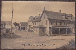 Island Falls, ME Pre-1920 RPPC Exchange Hotel on Patton Street Card #46 - $24.75