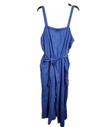 Old Navy Denim Jumpsuit Sz XL Blue Chambray Cropped Palazzo Pants Lounge... - $34.65