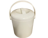 Portable White Ice Bucket Insulated solid Handle and Lid White Interior USA - £13.18 GBP