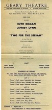 Two for the Seesaw Souvenir Program &amp; Flyer 1959 Geary Theatre San Franc... - £15.94 GBP