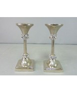 Decorative Pair of Silver Plated Candlesticks Holders E400 - $940.83 MXN