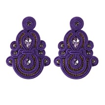 Ings exaggeration fashion jewelry colourful soutache handmade pendant earring for women thumb200