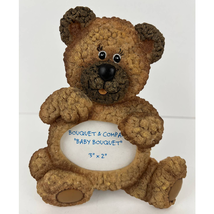Ceramic Teddy Bear Brown Photo Picture Frame Holder Baby Nursery Decor - £23.55 GBP