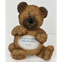 Ceramic Teddy Bear Brown Photo Picture Frame Holder Baby Nursery Decor - £24.09 GBP