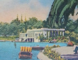 1952 Westlake Park Los Angeles CA Linen Vintage Postcard Boats Garden - £13.85 GBP