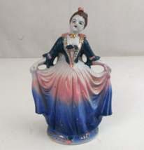 Vintage Colonial Woman Hand Painted 5.5&quot; Porcelain Figurine Made Occupied Japan - £15.49 GBP