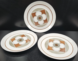 3 Mikasa Contempo Dinner Plates Set Vintage Seibel Flower Retro Dishes Japan Lot - £44.99 GBP
