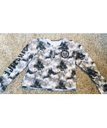 Justice Girls Size 14-16 Fleece Cropped Gray Tie Dye Pattern - £5.14 GBP