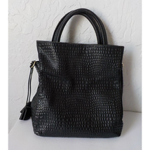 Via Lore Black Animal Print Leather Classic Purse Hand Bag Tassels Zip Up - £19.90 GBP