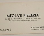 Meola&#39;s Pizzeria Vintage Business Card Tuscan Arizona bc4 - £3.87 GBP