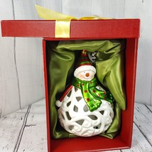 Luminary Snowman Flameless Color Changing or Flickering Candle NEW in Gi... - $29.09