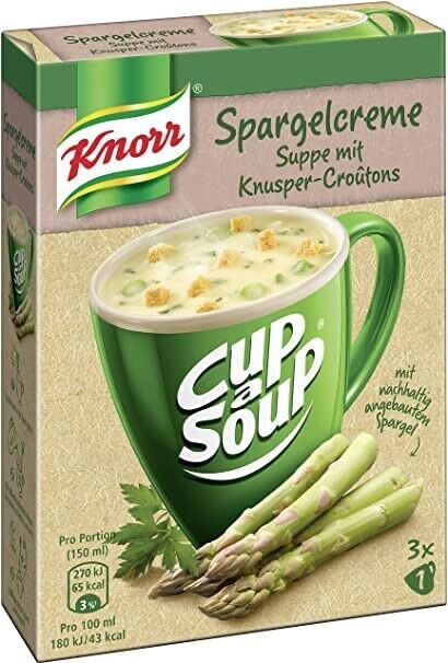 Knorr HOT MUG Instant Soup: Cream of Asparagus -Pack of 3 sachets -FREE SHIPPING - $7.91